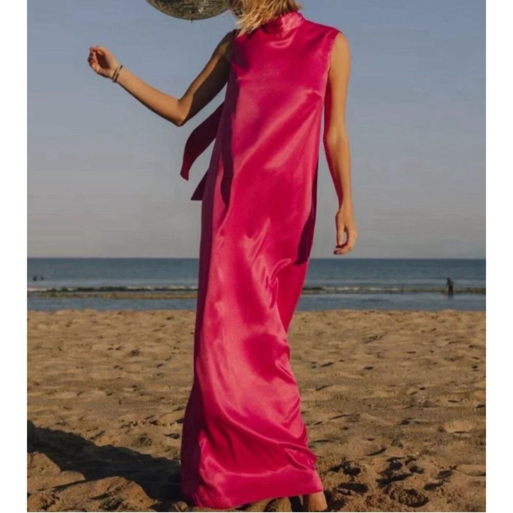 Daily Drills Hot Pink Maxi Dress Women's Size Large NWT